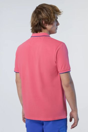Men's polo shirt with logo collar