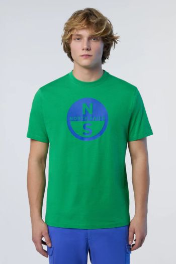T-shirt con maxi logo uomo Verde