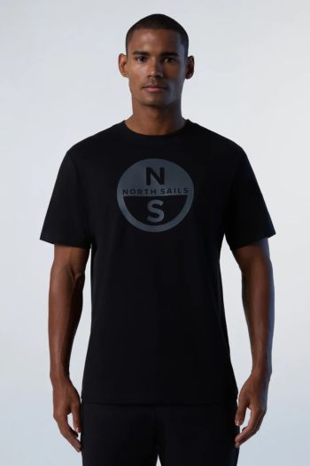 T-shirt con maxi logo uomo Nero