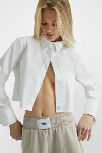 Camicia cropped donna Bianco