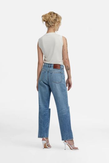 Jeans straight donna Azzurro
