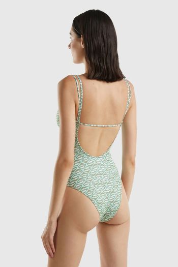 Women's one-piece swimsuit with floral print