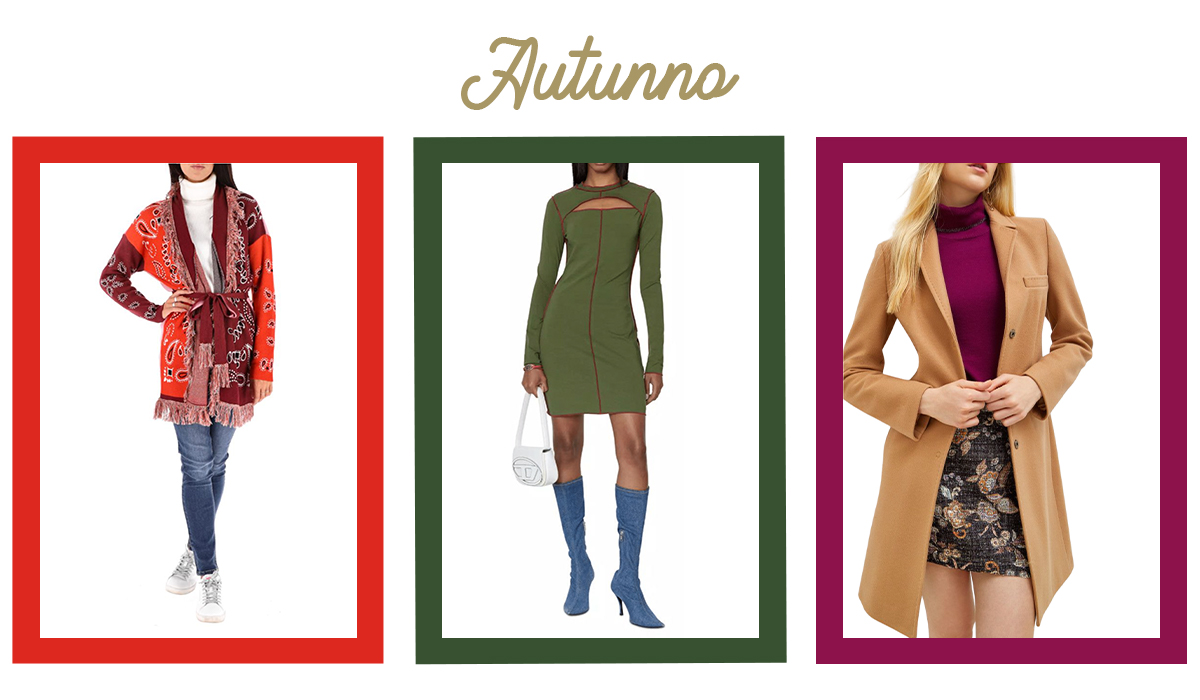 armocromia autunno outfit color cammello, verde scuro, giacca rossa soft 